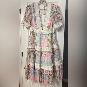 Fillyboo Cabbage Tree Lane - Puff Sleeve Midi Dress Size XL